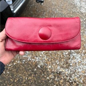 HOBO Bold Red Leather Wristlet